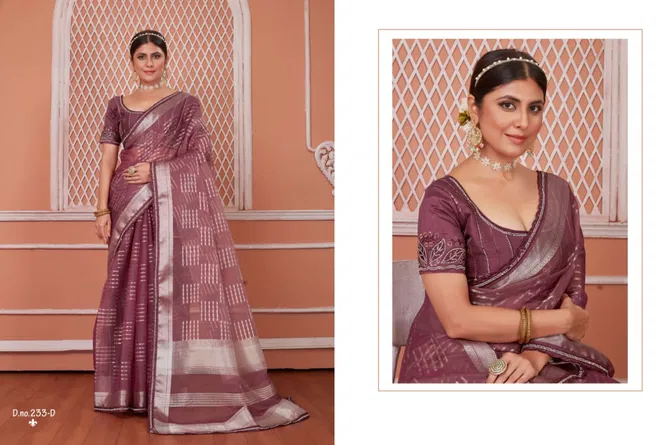 Sumitra 233 A To F Nylon Lining Designer Saree Wholesale In India